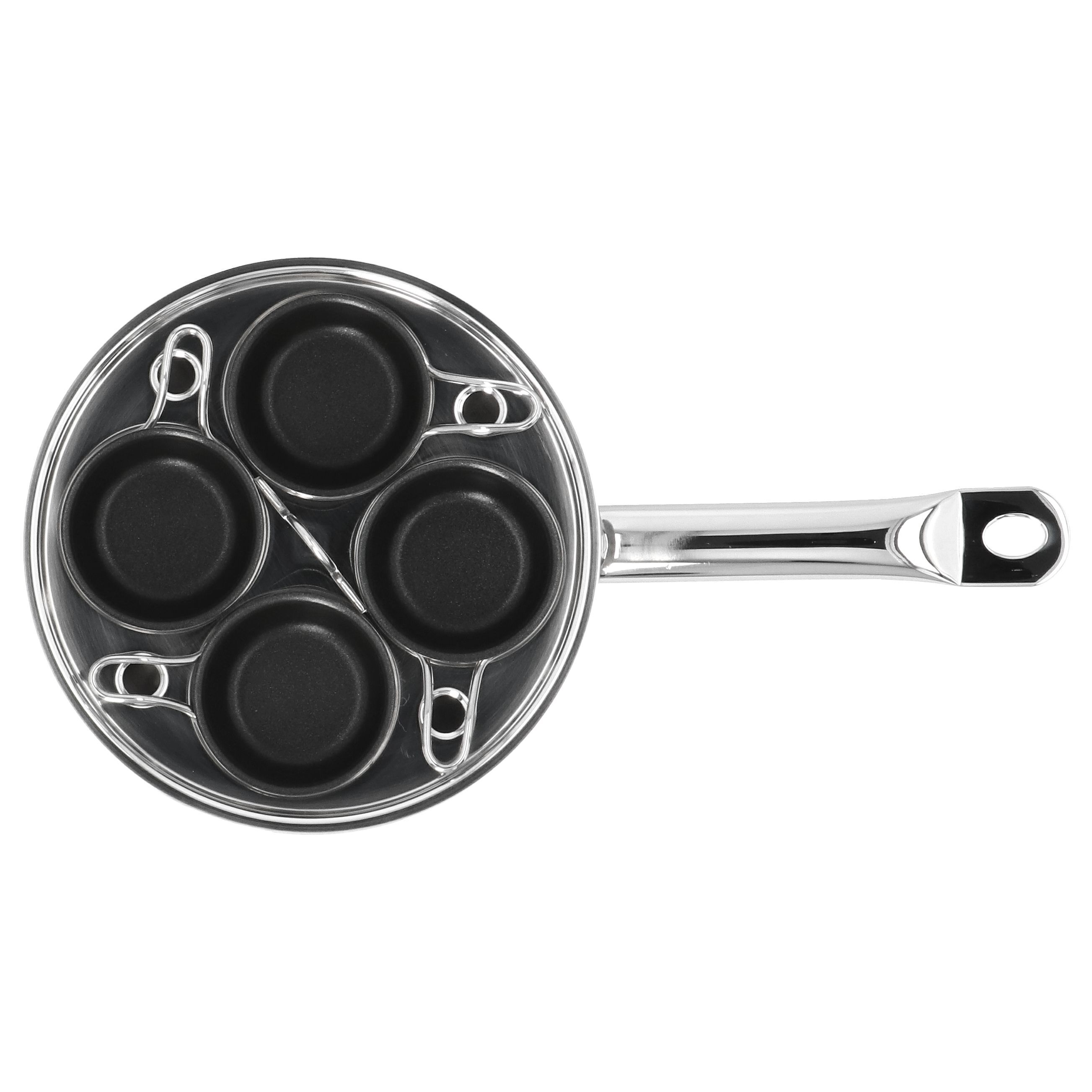 Gourmetpfanne mit 4 Schüsseln, Silber