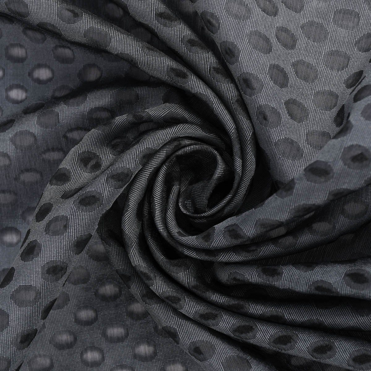 Meterware Rasch Textil Stores Punti Scherli Punkte anthrazit 300cm, halbtransparent, Kunstfaser, überbreit