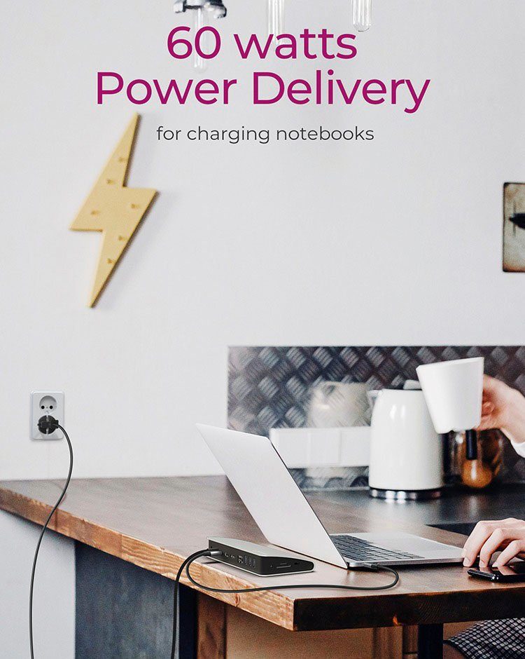 ICY BOX Laptop-Dockingstation ICY BOX 12-in-1 Notebook/PC Dock USB Type-C mit Power Delivery, PD 60 W