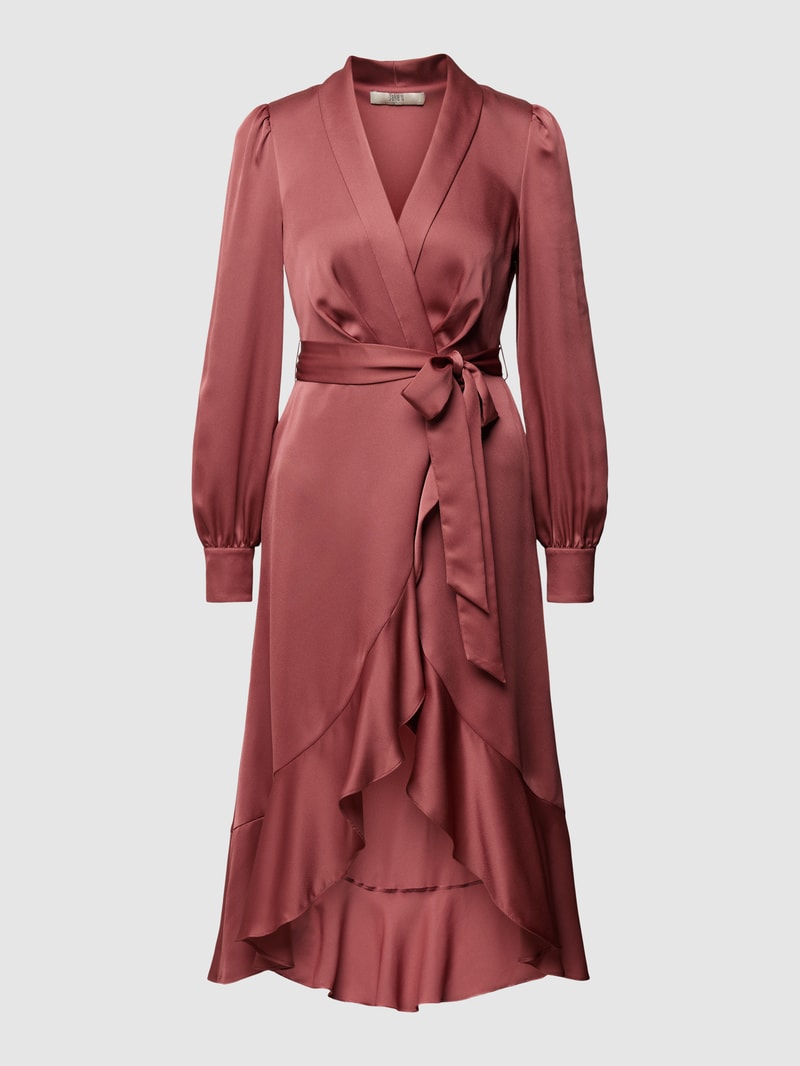 Cocktailkleid mit V-Ausschnitt in rostrot