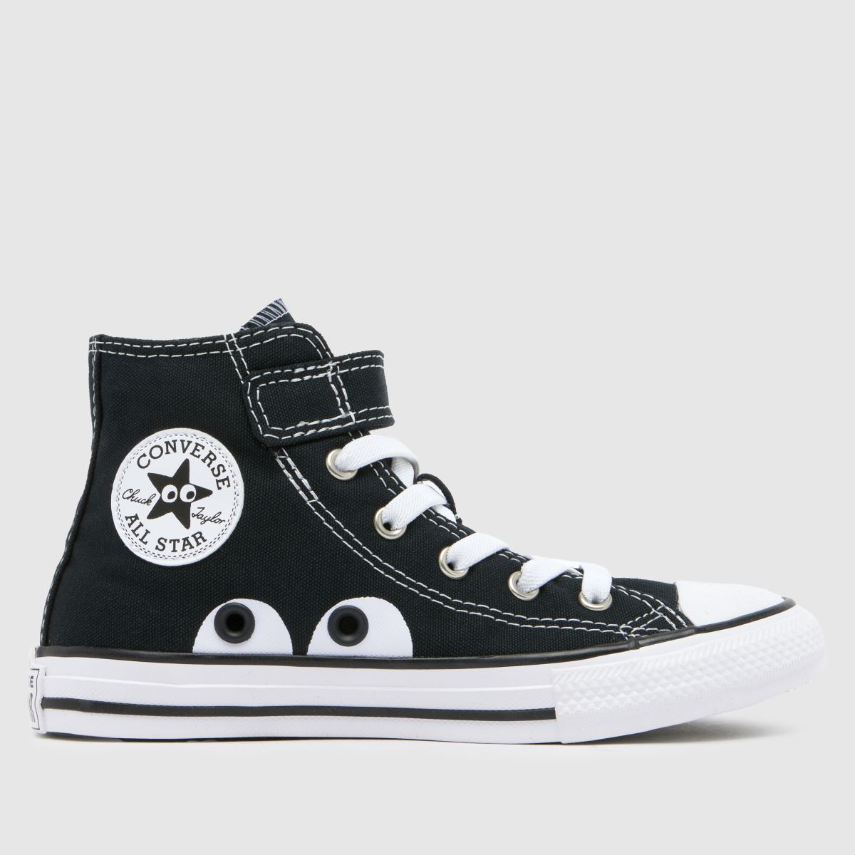 Converse svarta och vita All Star Hi 1v Eyes Junior-sneakers