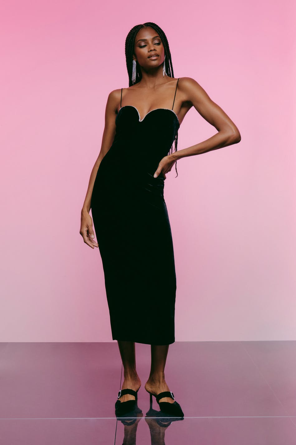 Rhinestone velvet dress