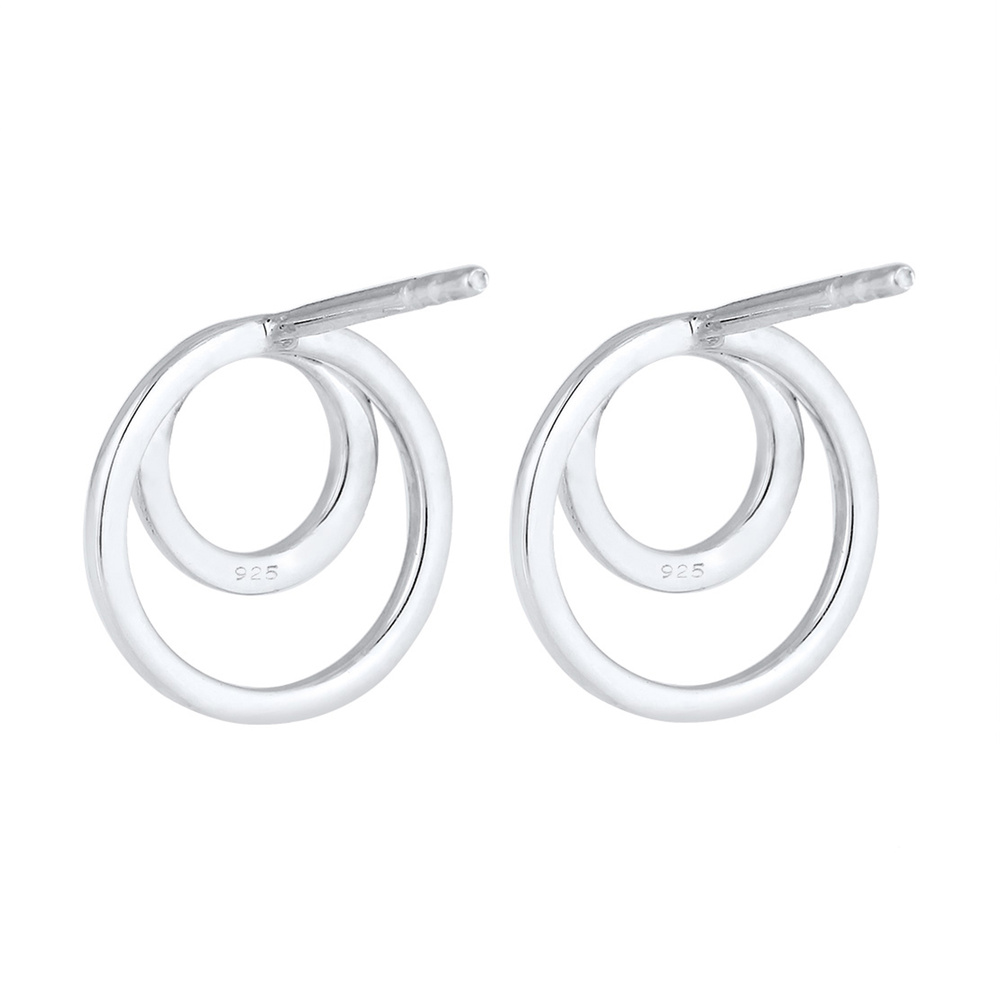 Elli Elli Boucles d'Oreilles Circulaires de base Geo Minimal Boucles d'Oreilles Femme  Boucles d'oreilles