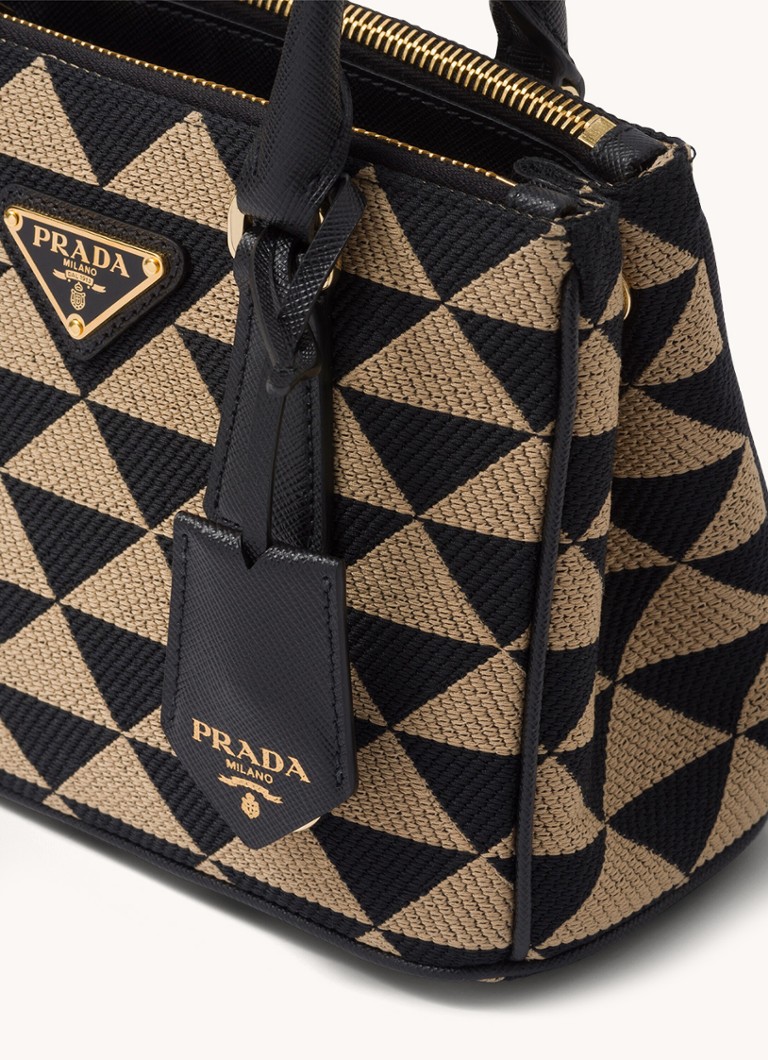 Geantă Prada Galleria cu detalii din piele