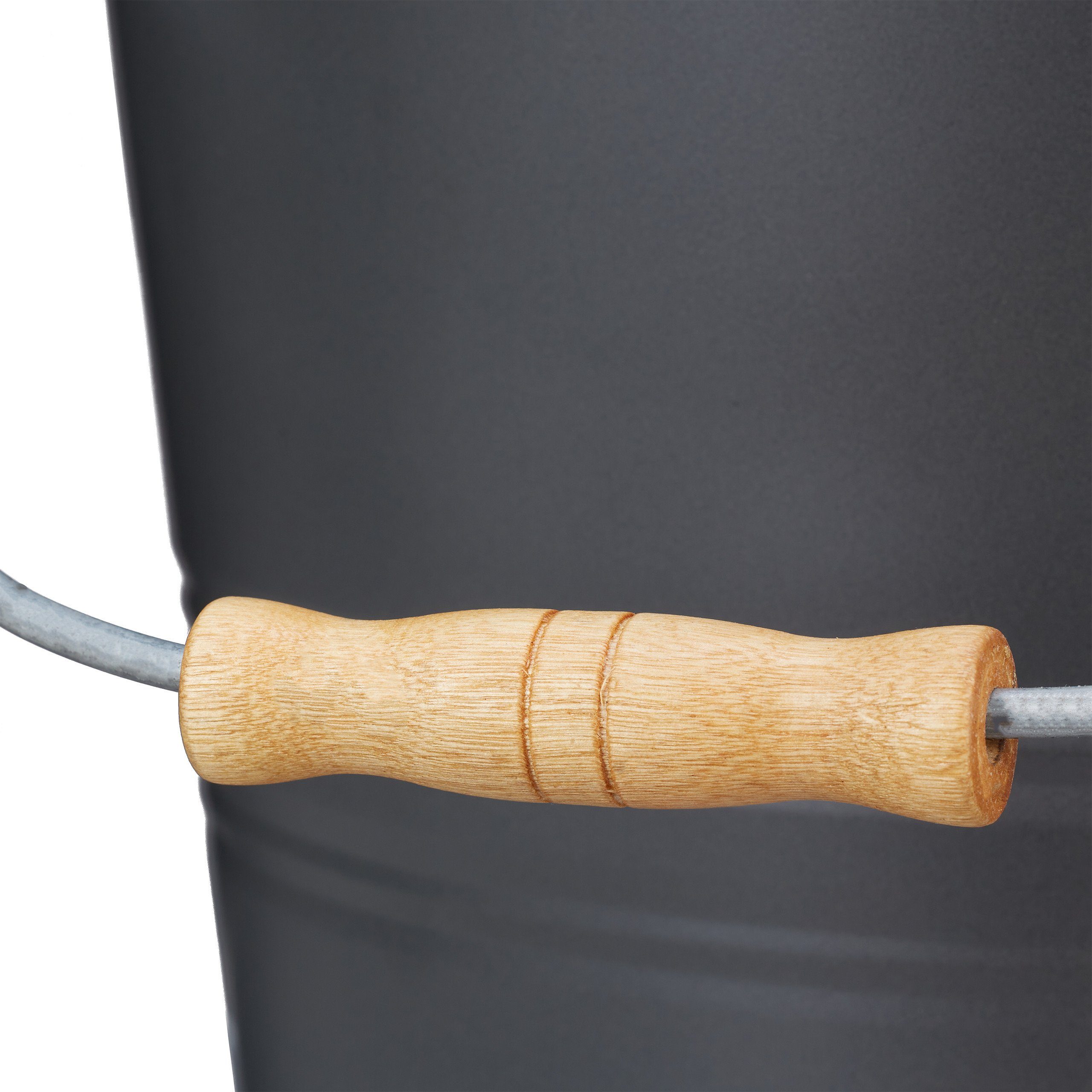 relaxdays Aschekasten Ascheeimer mit Deckel grau