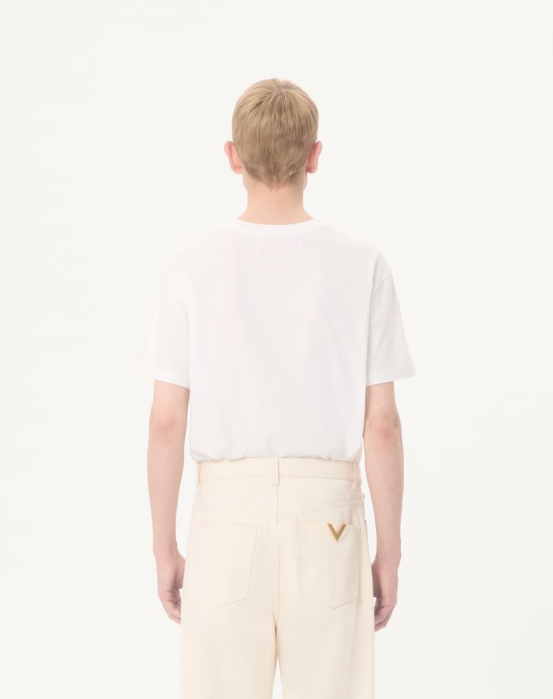 T-shirt en coton avec écusson logo V