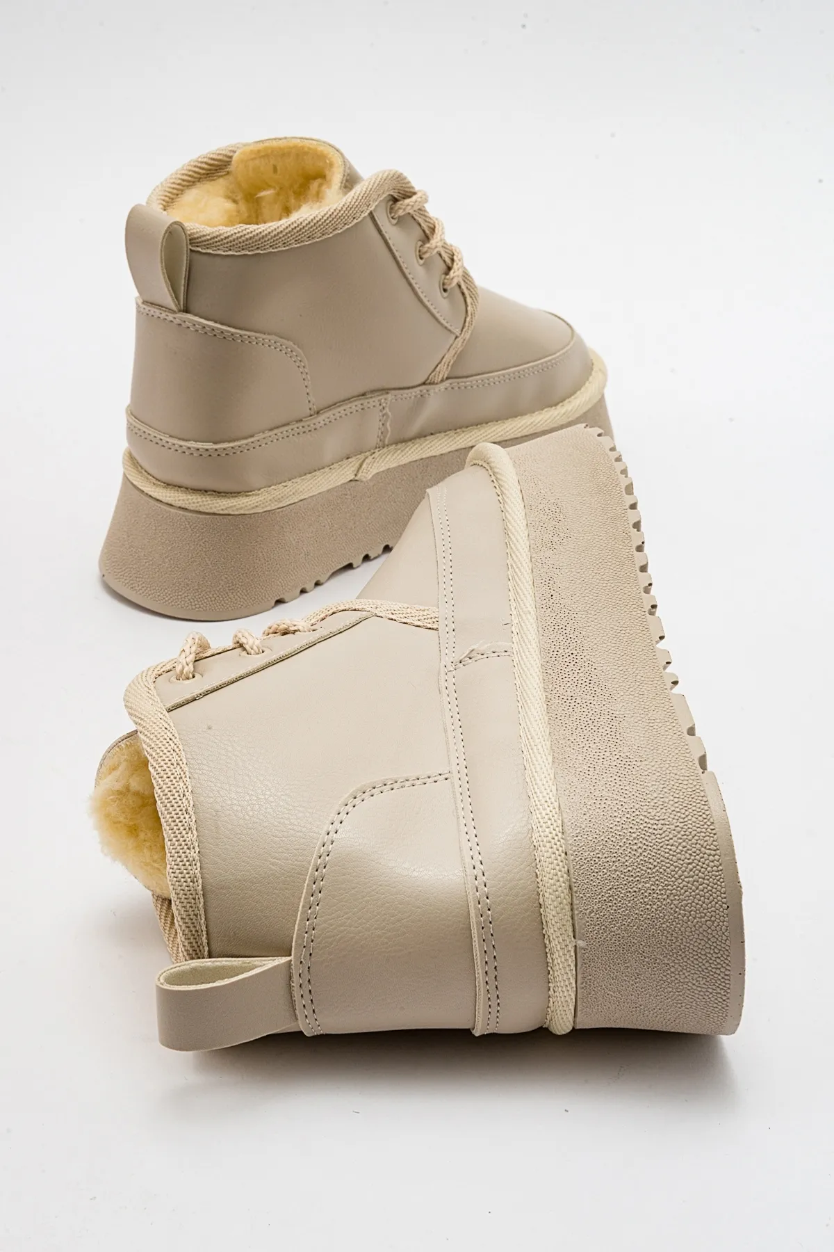 LuviShoes  Stiefelette - Beige - Flacher Absatz