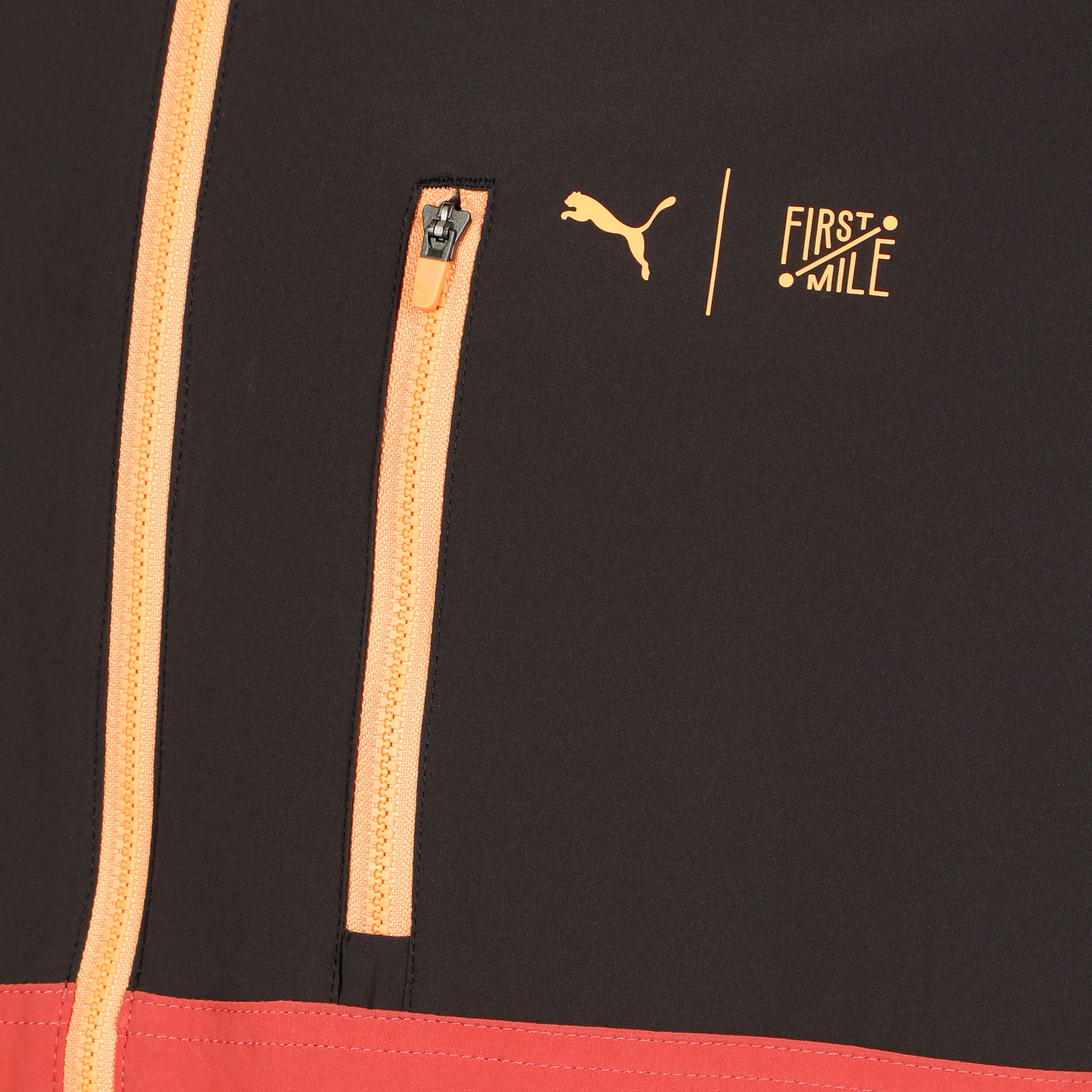 First Mile Woven Laufjacke Herren - Schwarz, Rot