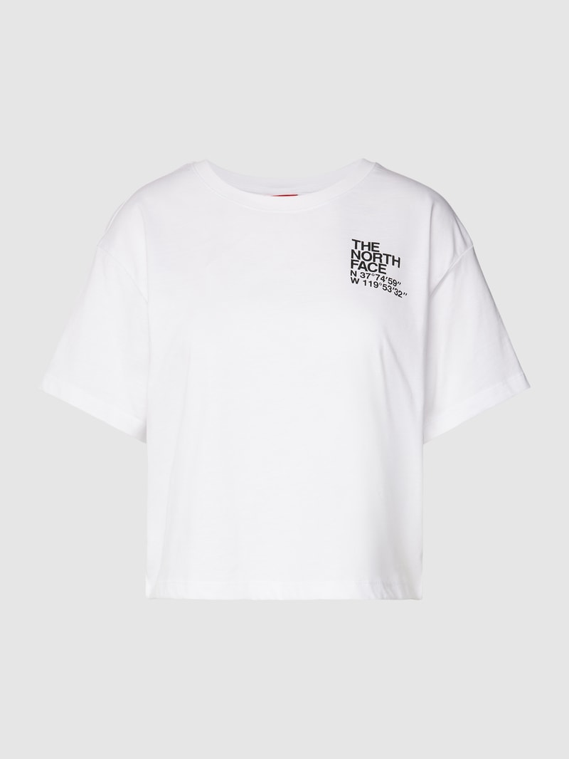 Cropped T-Shirt mit überschnittenen Schultern in weiß