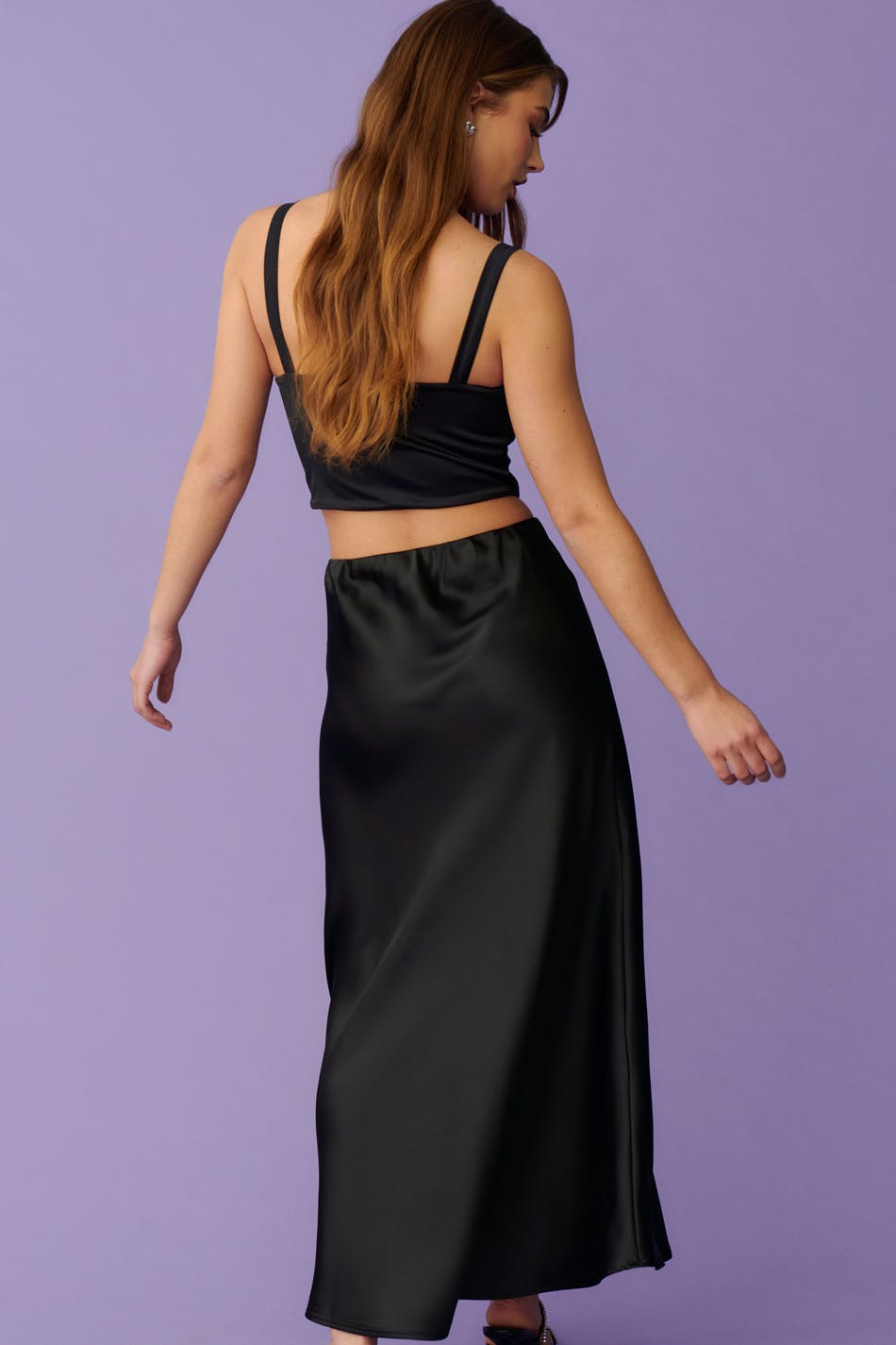 Satin maxi skirt