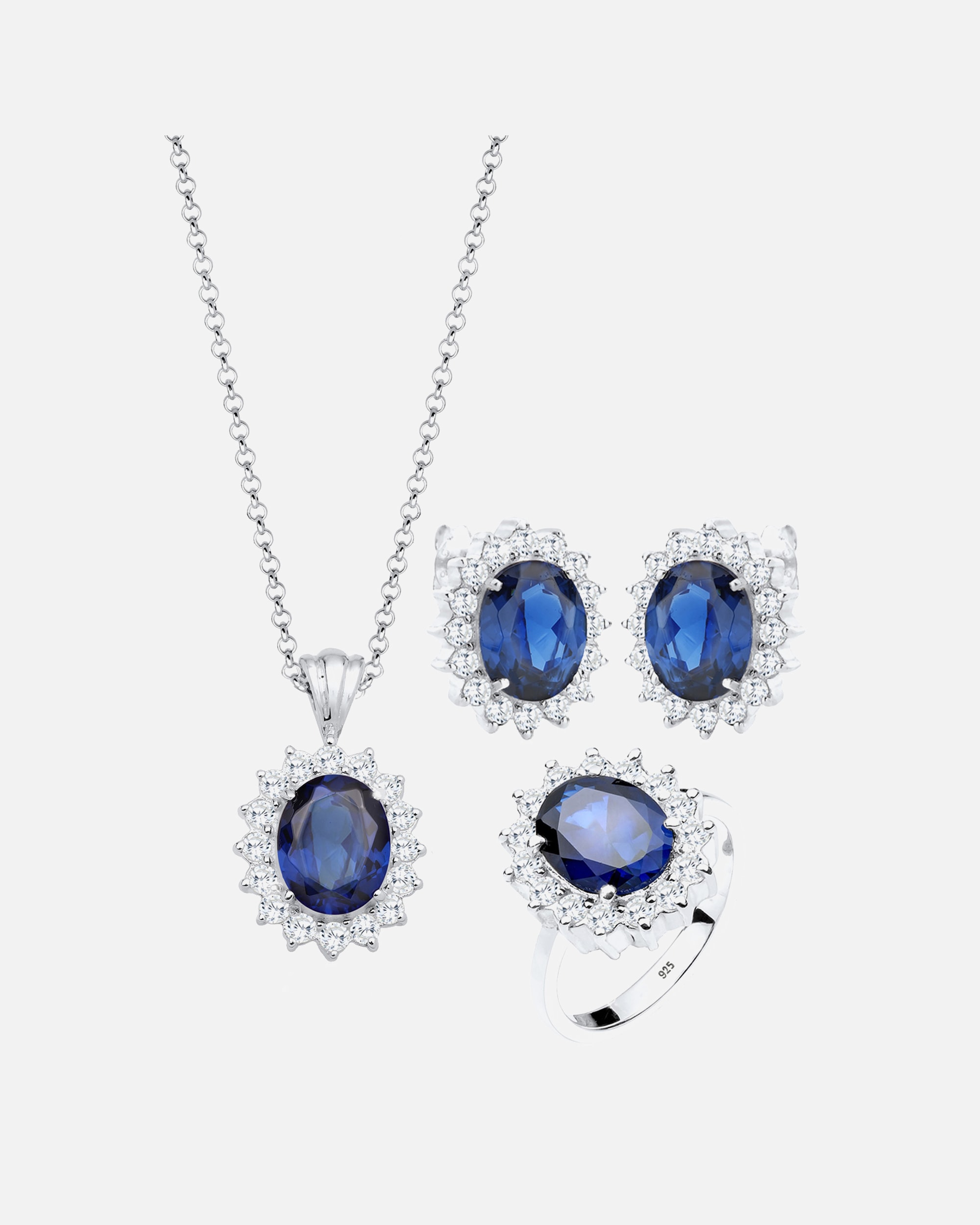 Elli Women's glamorous pendant with cubic zirconia crystals in 925 sterling silver