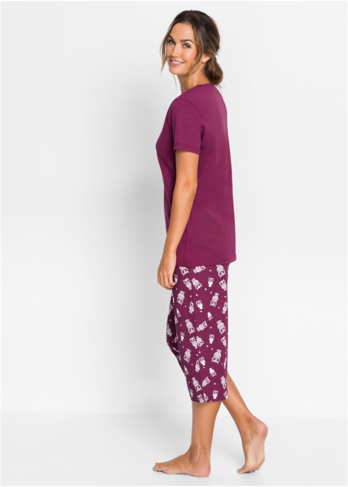 Capri Pyjama mit kurzen Ärmeln