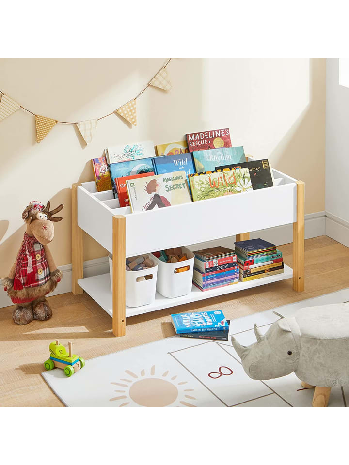 SoBuy Bücherregal in Weiß/ Braun - (B)85 x (H)45 x (T)42cm günstig kaufen onesize