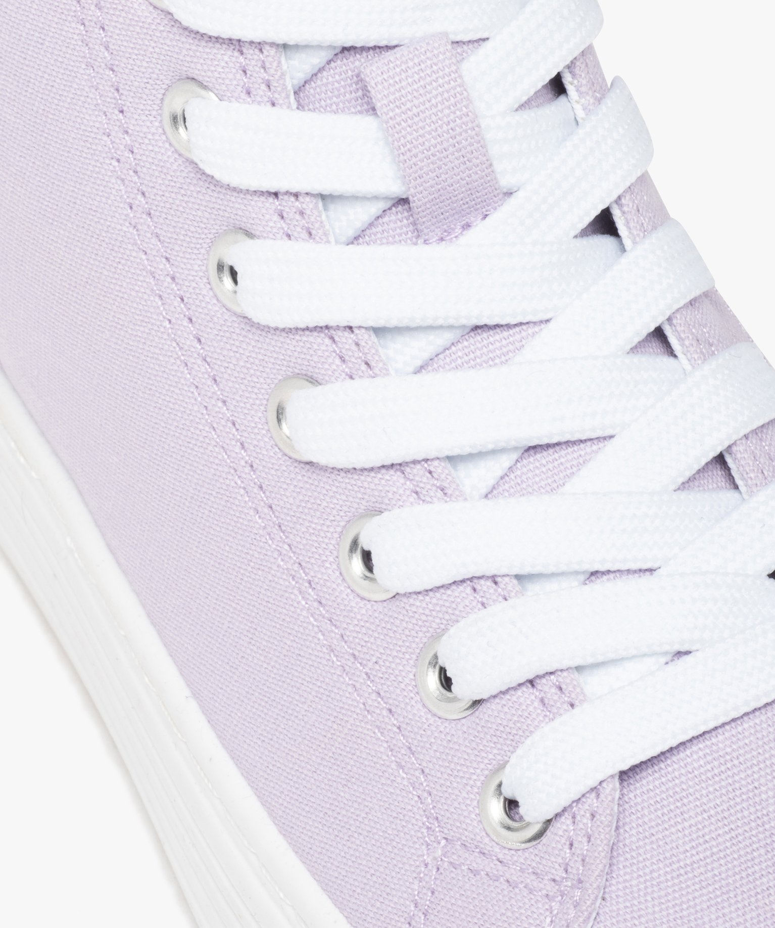 Baskets femme mid-cut en toile à semelle plateforme violet | GEMO