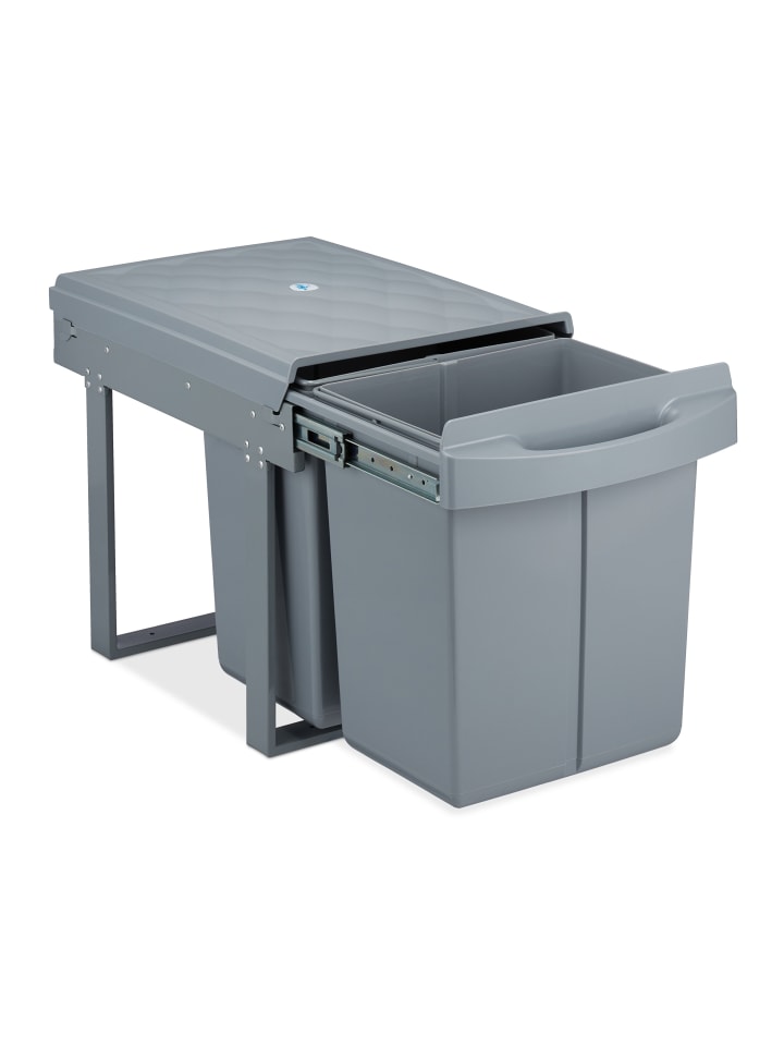 relaxdays Mülltrennsystem Grau Deluxe 2x20L günstig kaufen onesize