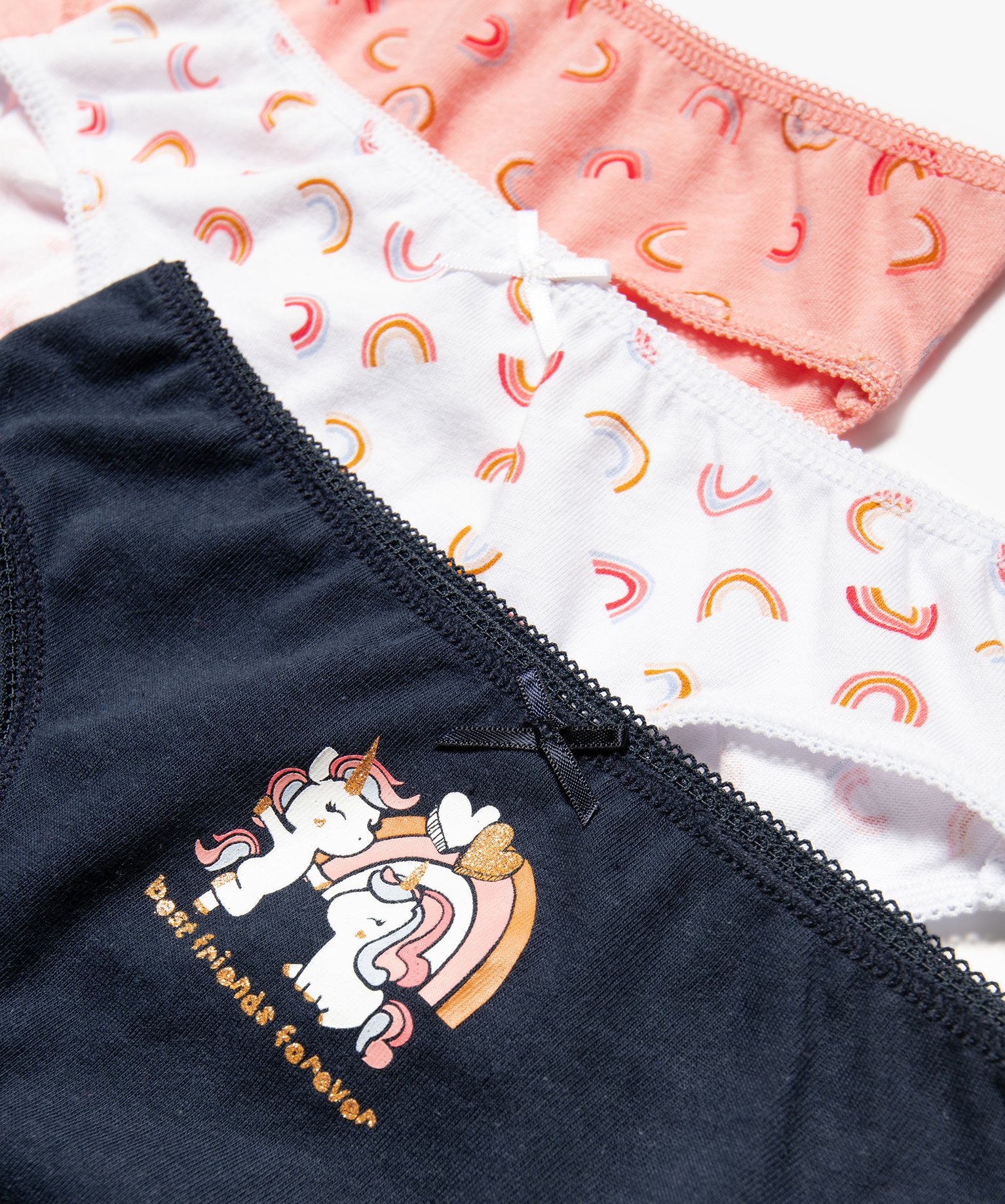 Culottes imprimées licorne et arc-en-ciel fille (lot de 3) multicolore | GEMO