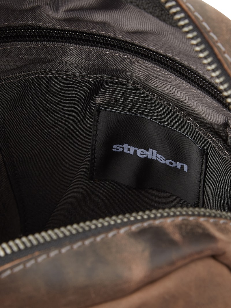 Schultertasche aus Leder in dunkelbraun