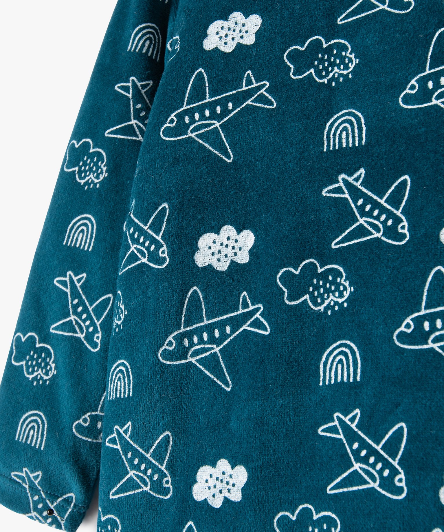 Pyjama en velours imprimé avion bébé bleu | GEMO