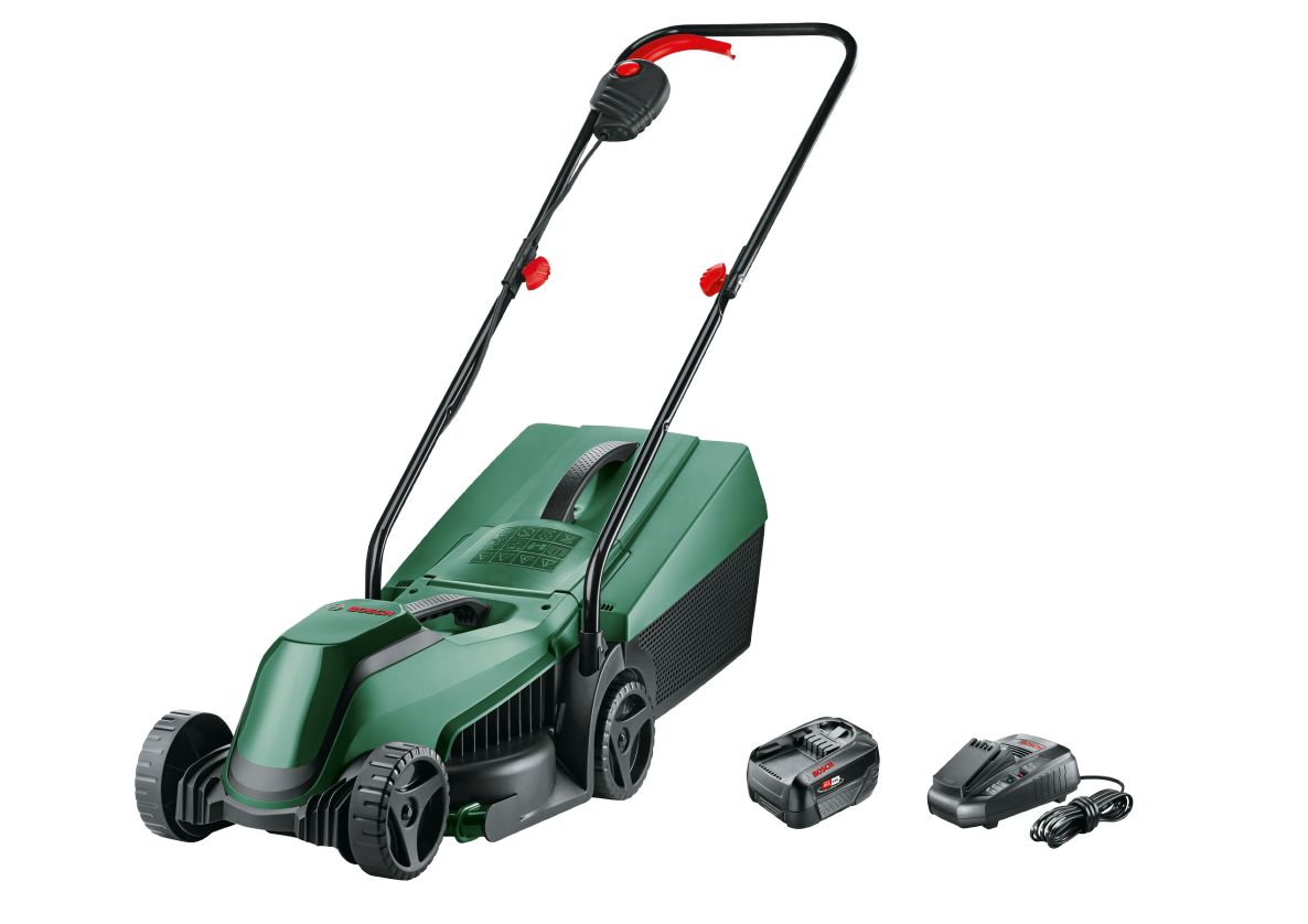 Бош Гроен 06008B9D02 EasyMower 18V-32-200 + EasyGrassCut 18V-26 BT Combiset 1 x 4.0 Ah на мердевинама AL1830