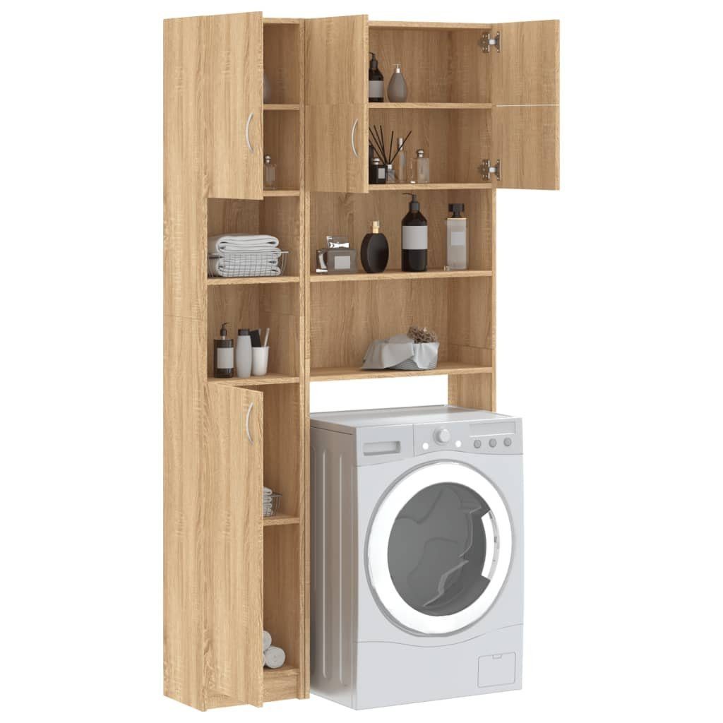 vidaXL Waschmaschinenumbauschrank Waschmaschinenschrank-Set Sonoma-Eiche Holzwerkstoff