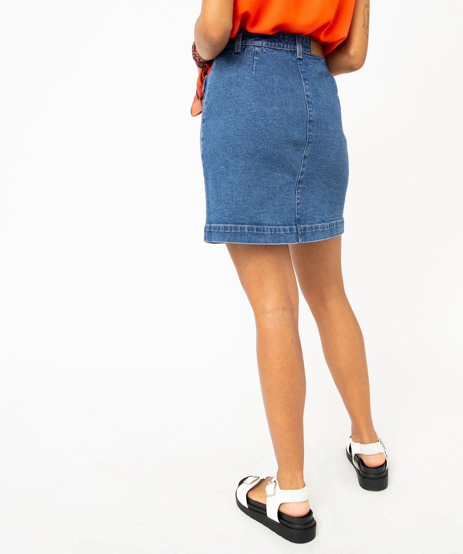 Jupe en jean boutonnée sur l’avant femme denim | GEMO