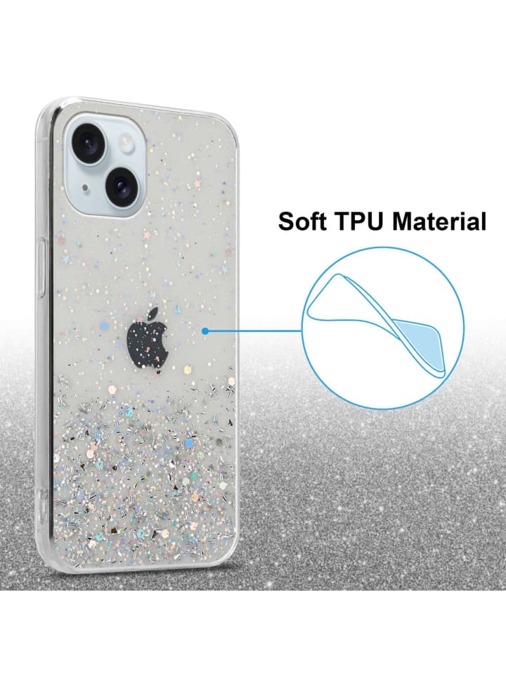 cadorabo Hülle für Apple iPhone 15 Glitter in Transparent mit Glitter günstig kaufen onesize