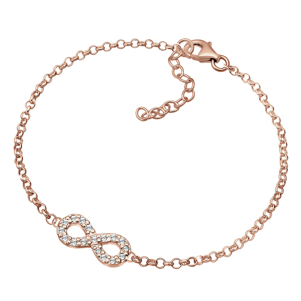 Elli Elli Bracelet Femme Symbole de l'Infini Basic avec Cristaux en Argent Sterling 92 Bracelet