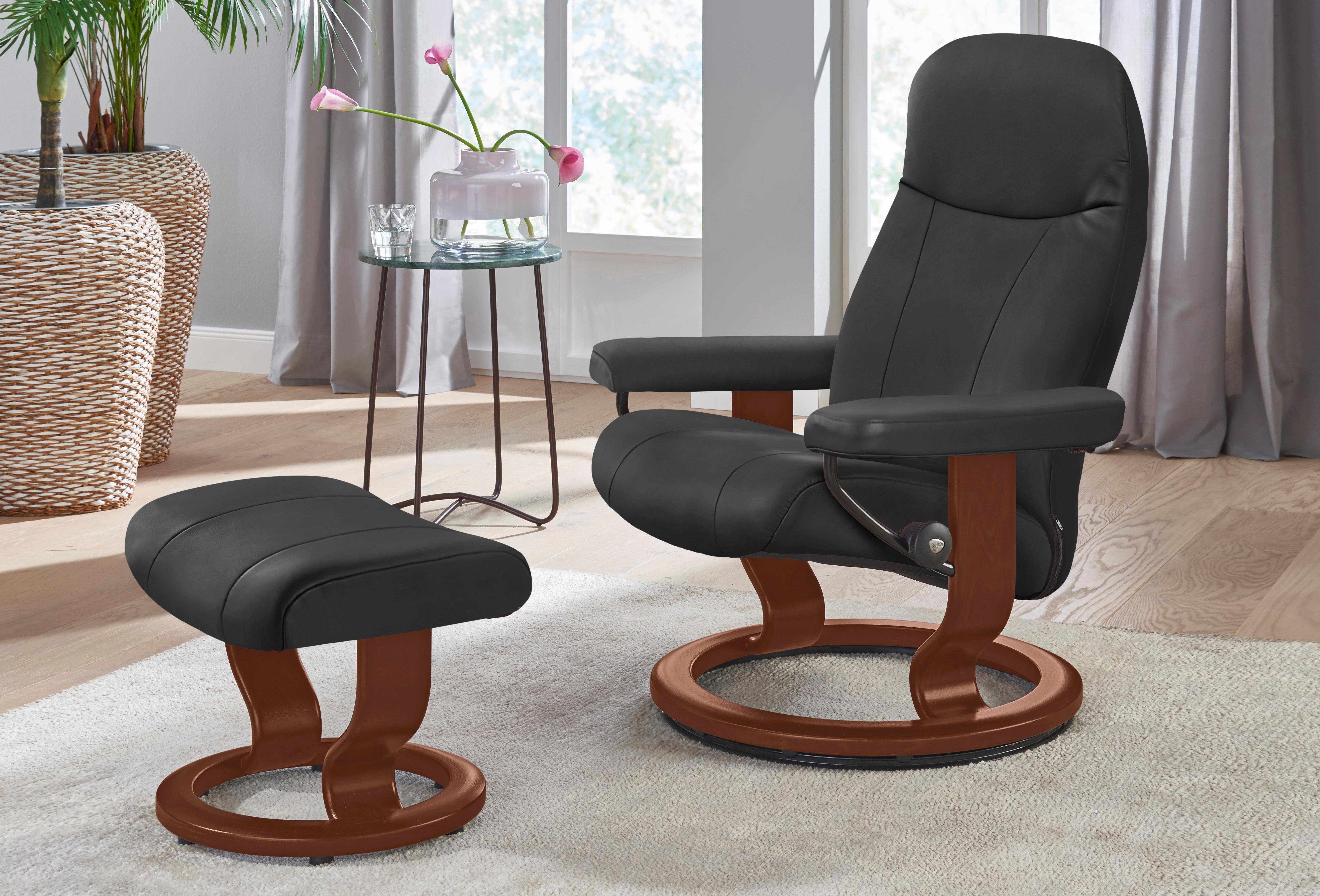 Stressless® Relaxsessel Garda (Set, Relaxsessel mit Hocker), mit Hocker, mit Classic Base, Größe L, Gestell Braun