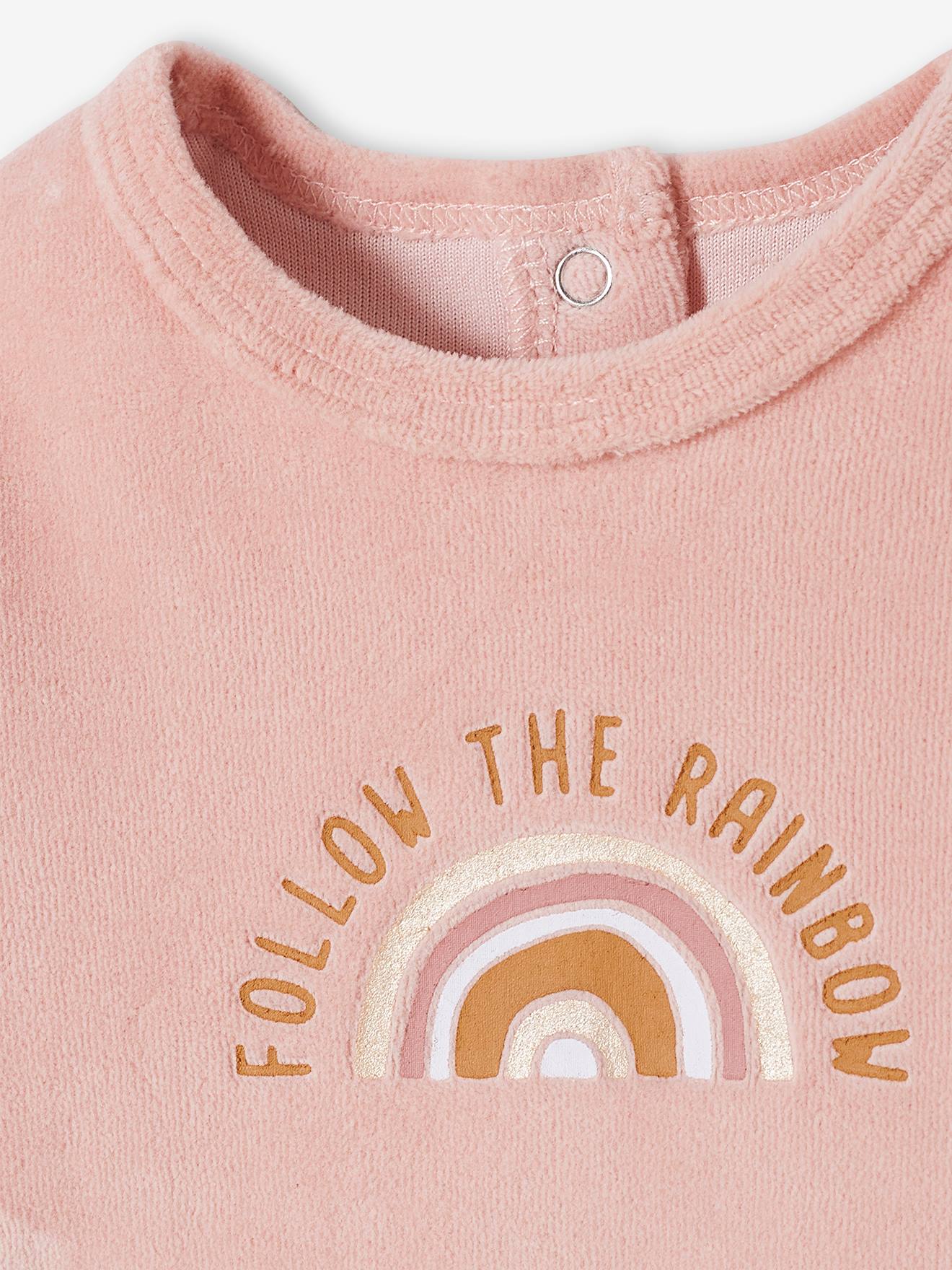 Lot de 2 dors-bien bébé fille en velours lot rose blush