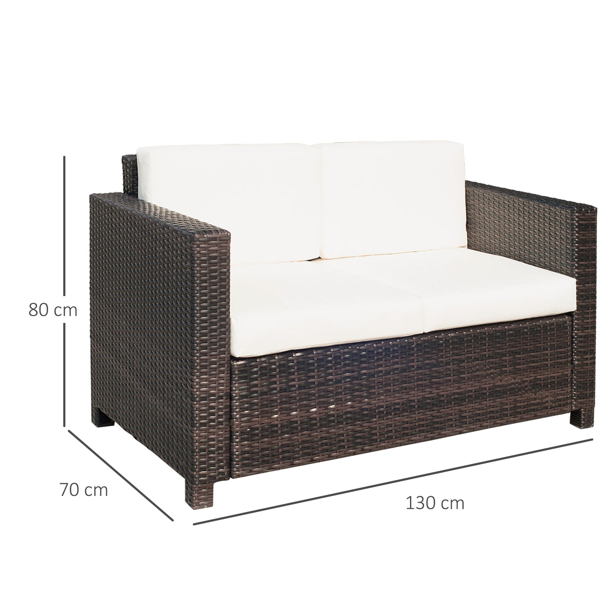 Outsunny Loungesofa Rattan Sofa
