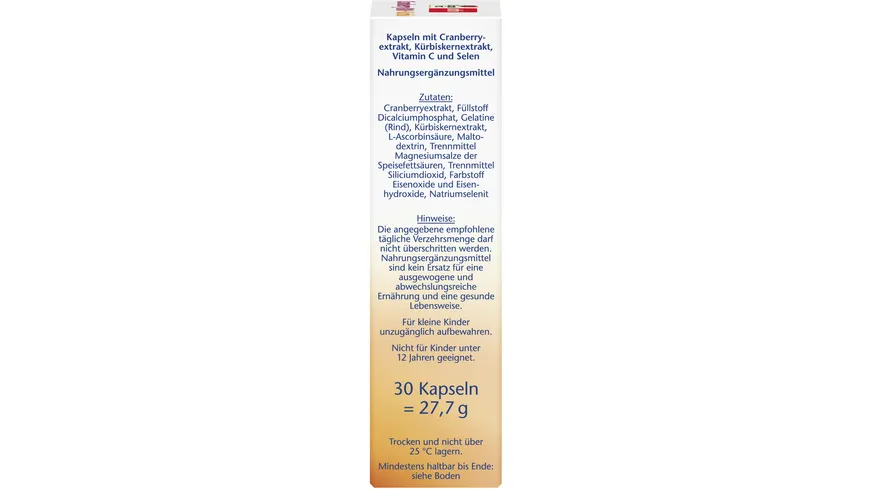 Doppelherz Cranberry 800 + Kürbis 30 Kapseln