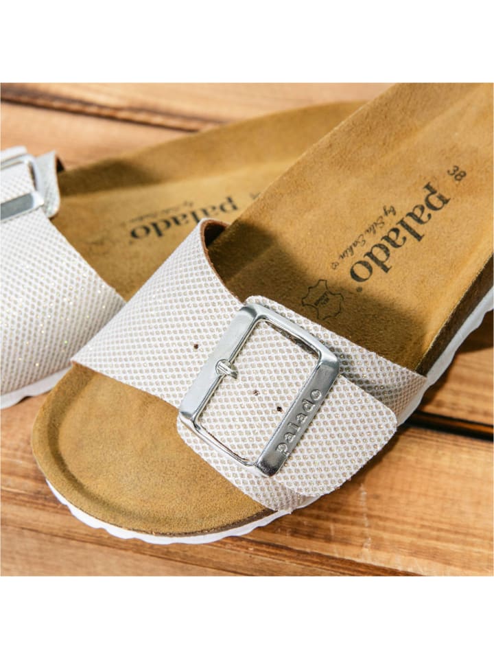palado Pantoletten in beige glitzer günstig kaufen