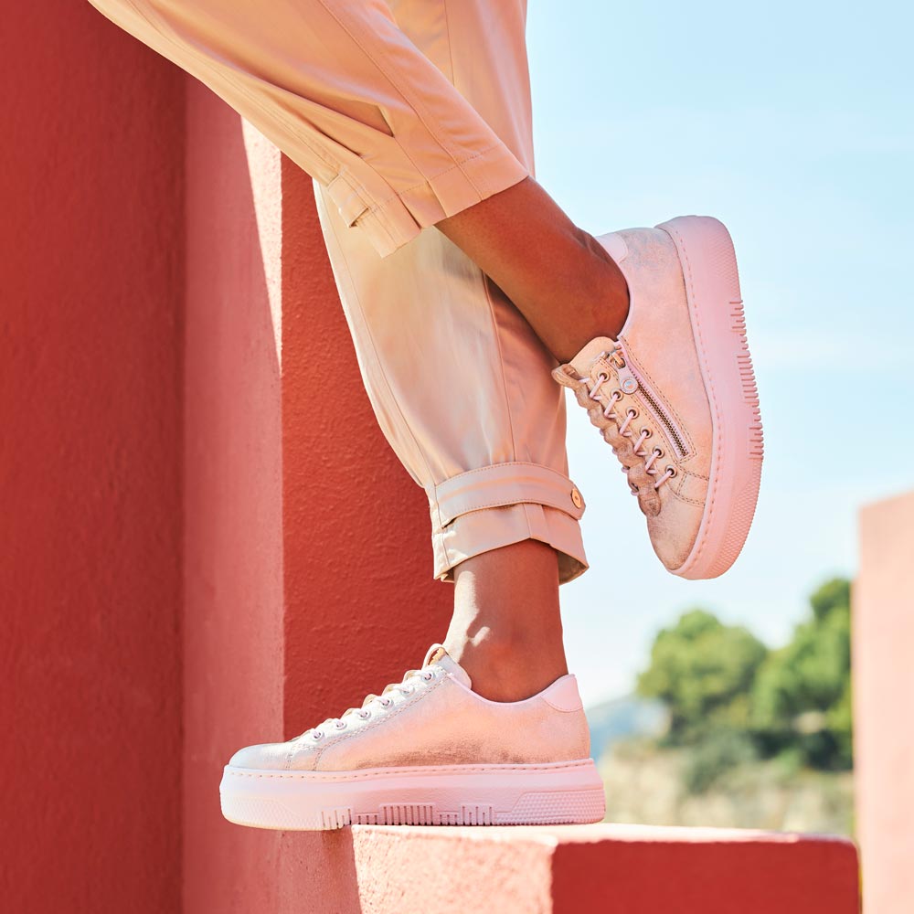 Rieker Damen Sneaker Low grauweiss