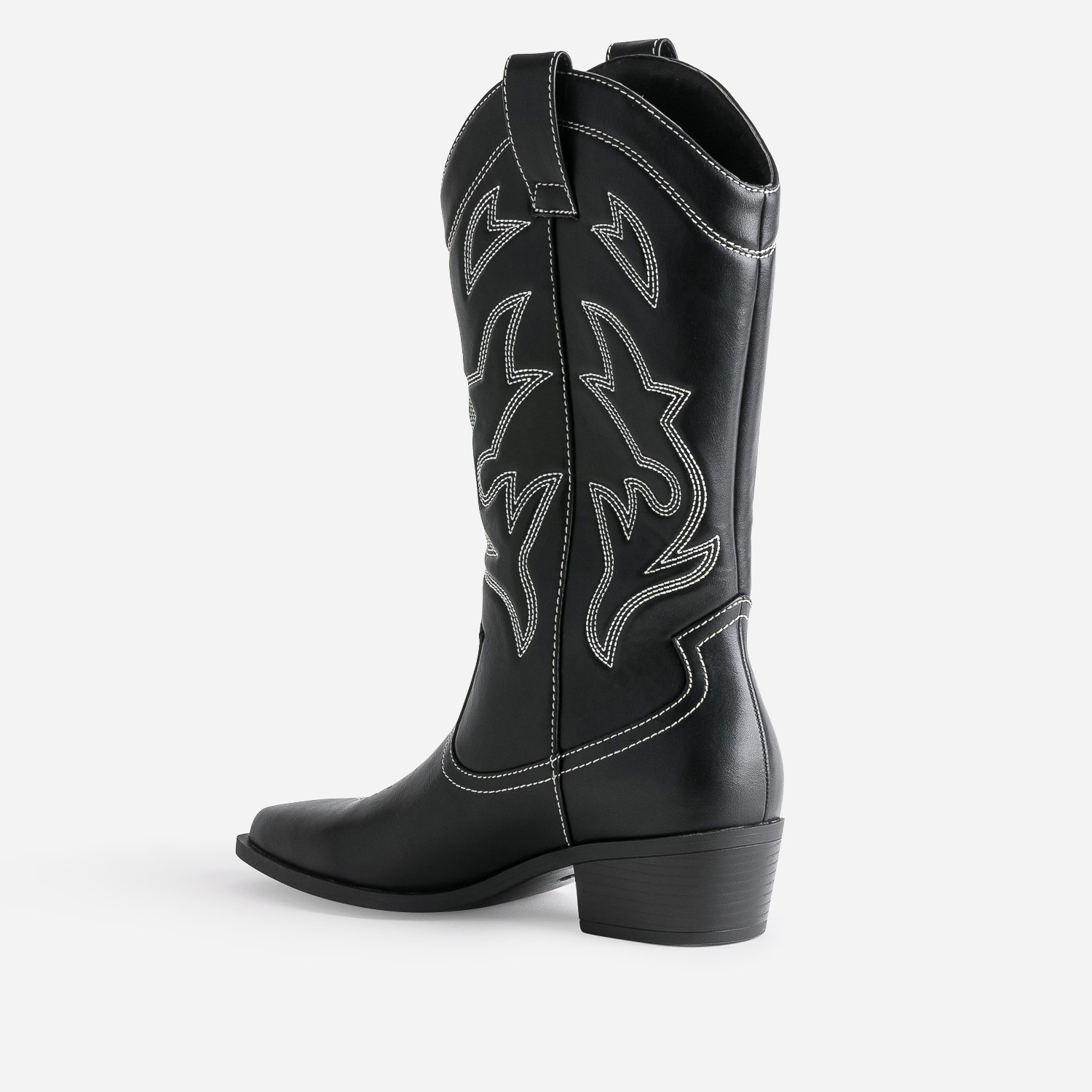 Botte TEXTO noire et blanche esprit santiag