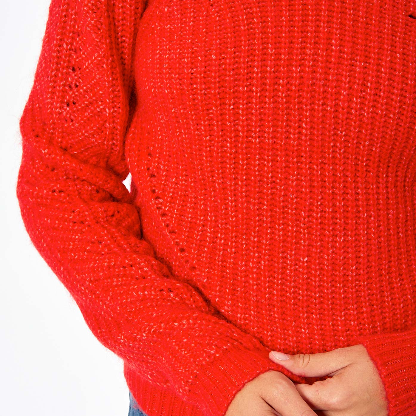 FOUJE  Pull en maille rouge Femme