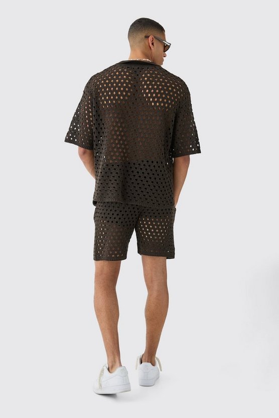 Oversize Shorts-Set mit Naht-Detail