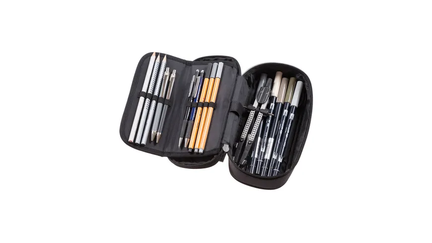 WALKER  Pencil Box Classic Black Melange schwarz