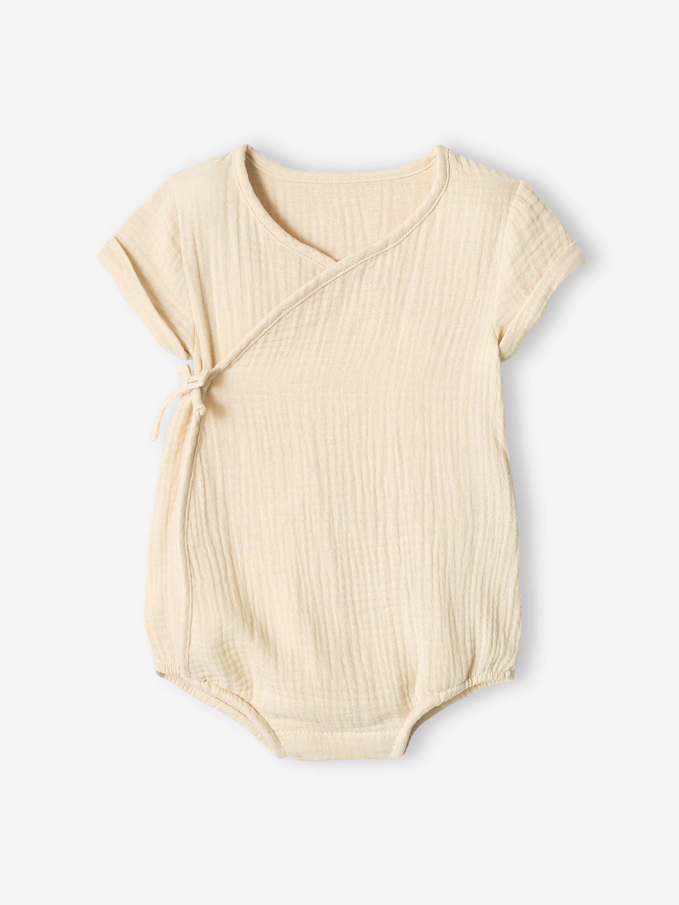 Vertbaudet Baby Wickelbody, personalisierbar - hellgrau
