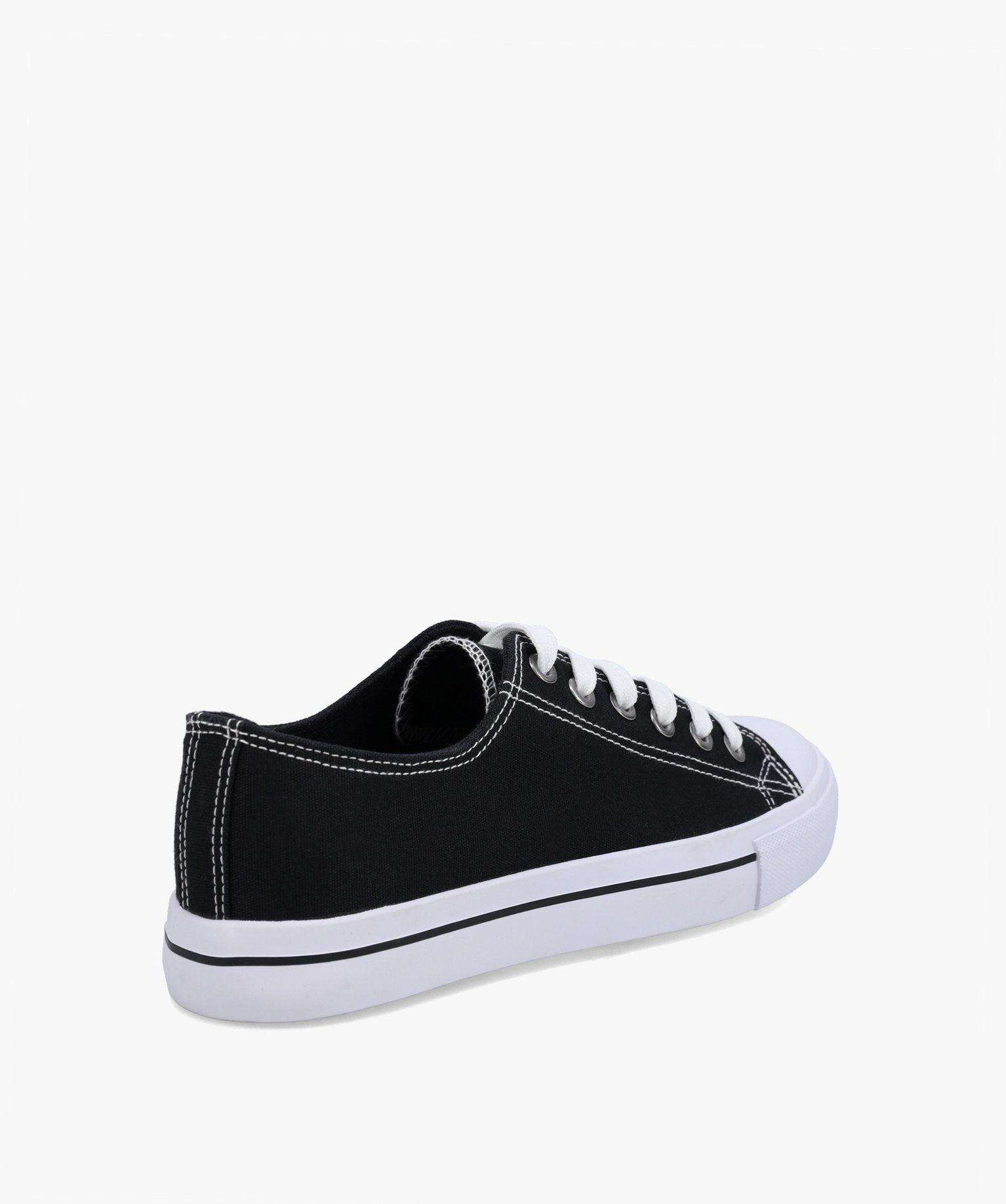 Baskets femme en toile à bout renforcé fermeture lacets noir | GEMO