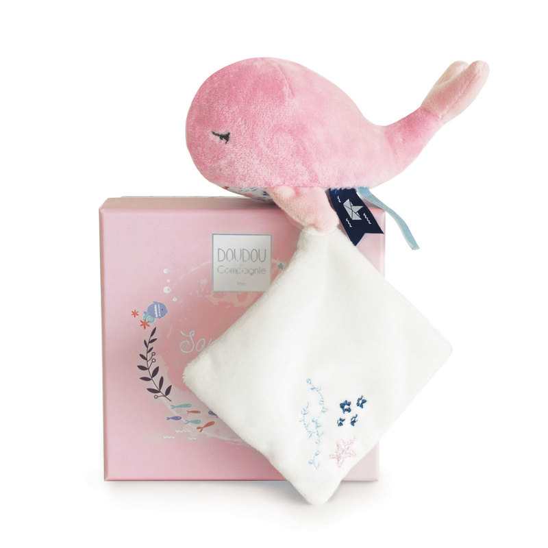 Doudou Baleine rose