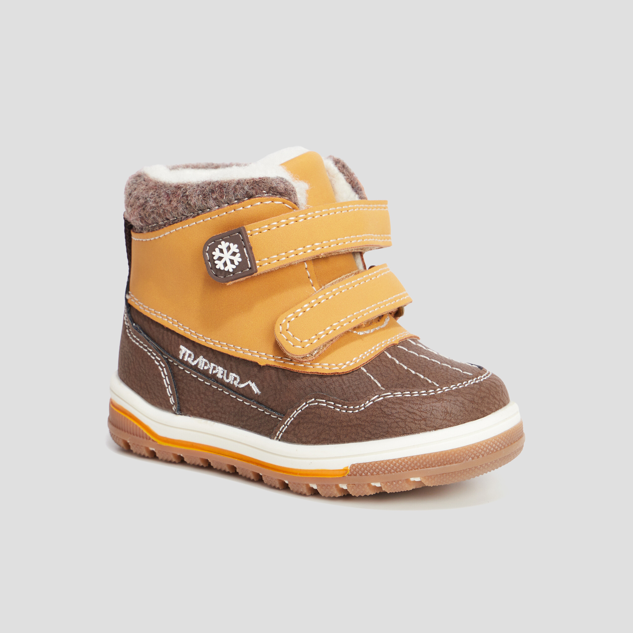 Bottines fourrées à scratchs Trappeur camel bébé garçon | La Halle