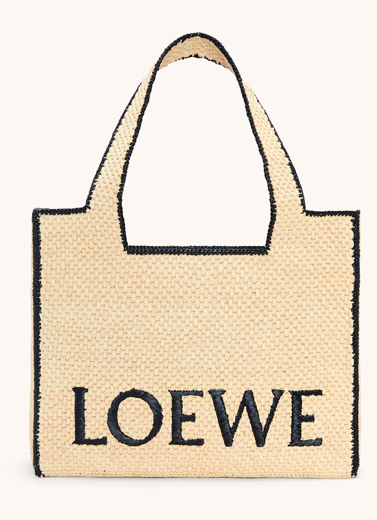 LOEWE Font Velká rafiová nákupní taška s logem