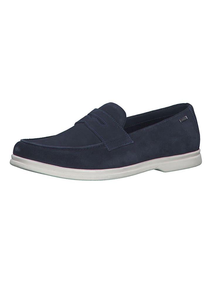 s.Oliver Leder-Slipper in Dunkelblau günstig kaufen