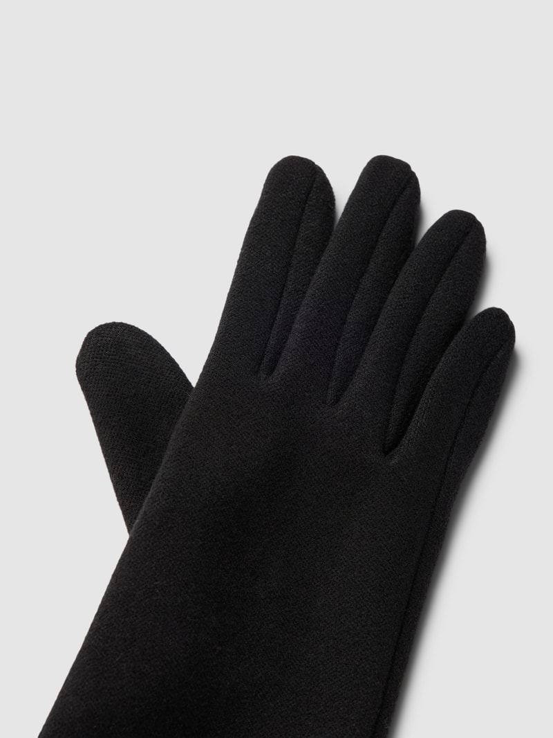 Handschuhe mit Knopfverschluss in schwarz