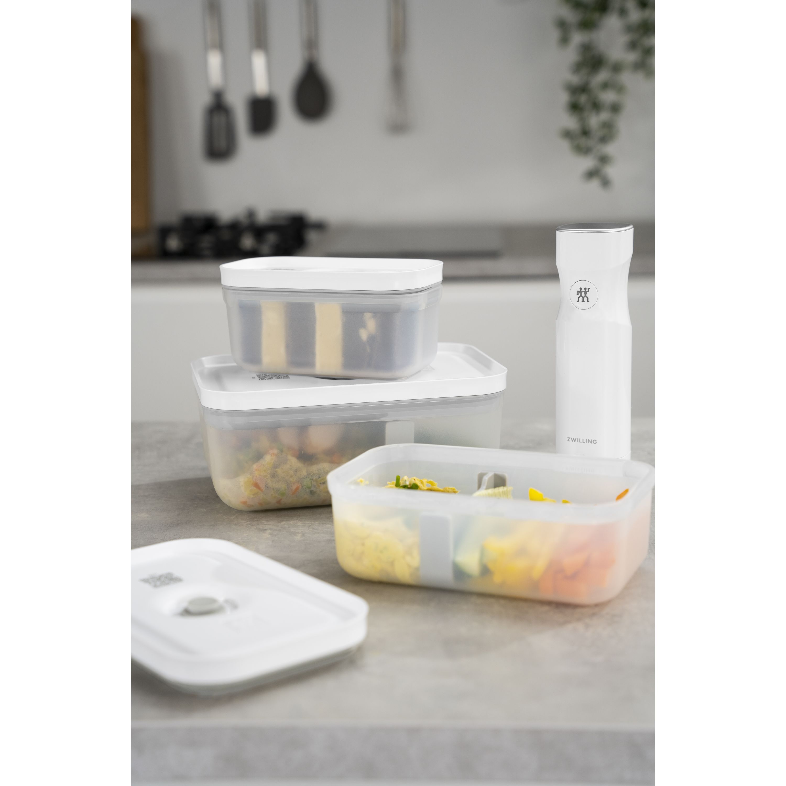 Vakuum Lunchbox M, Kunststoff, Semitransparent-Grau