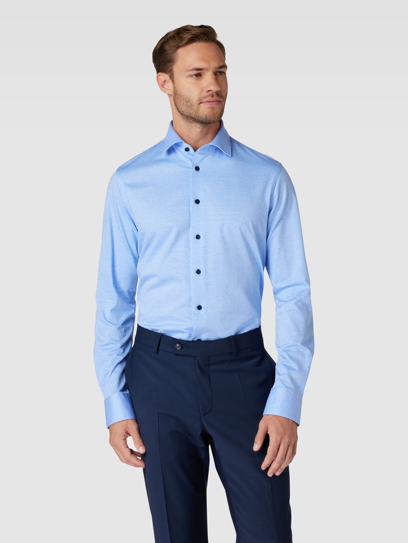 Business-Hemd in meliertem Design Modell 'marc' in hellblau meliert