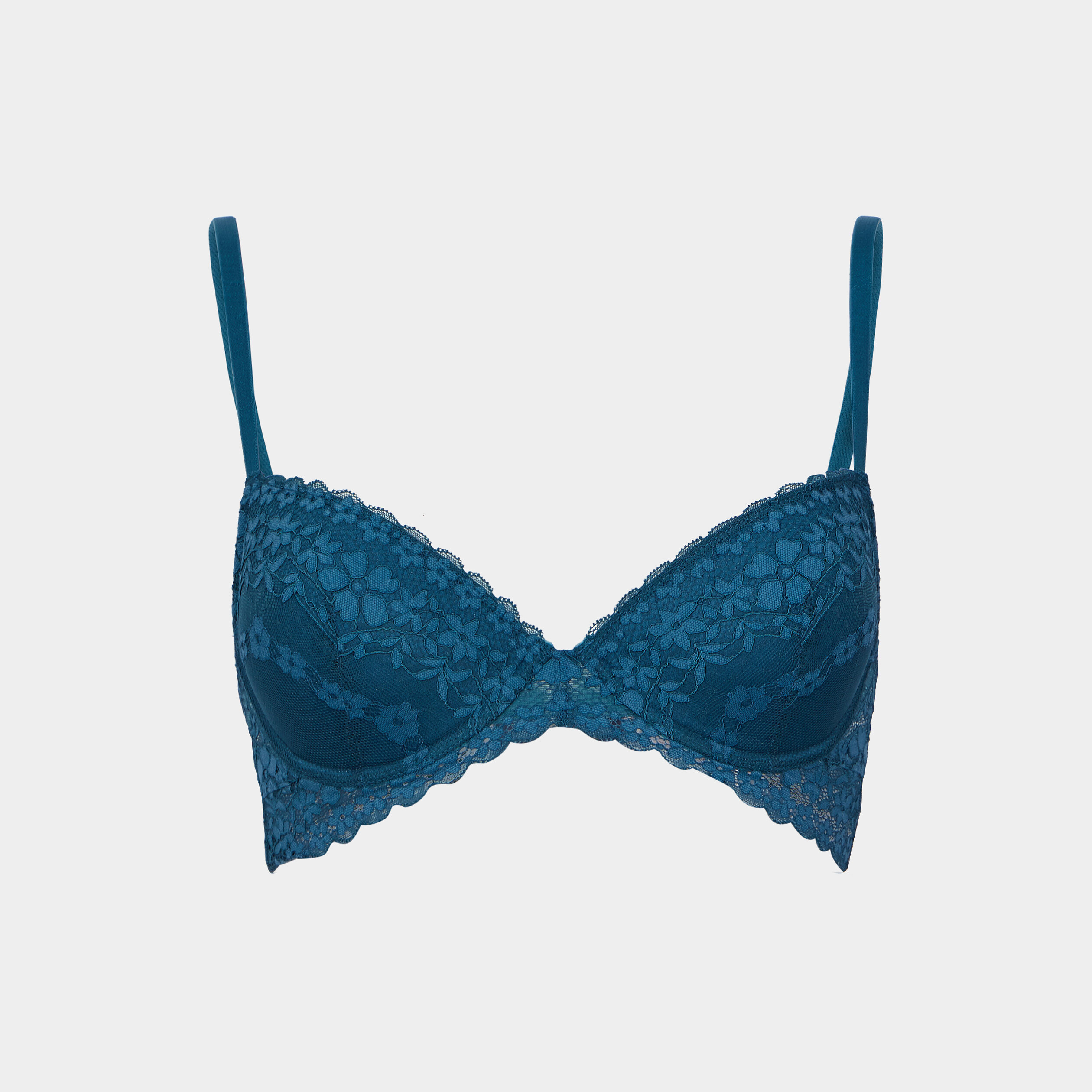Soutien-gorge corbeille dentelle padded bleu canard femme | La Halle