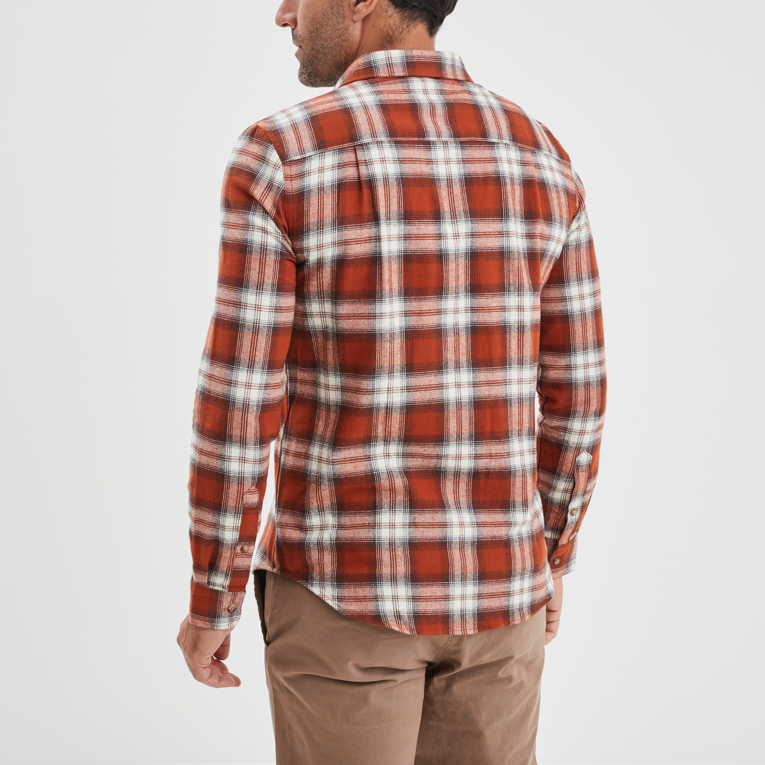 Chemise manches longues droite orange foncé homme | La Halle