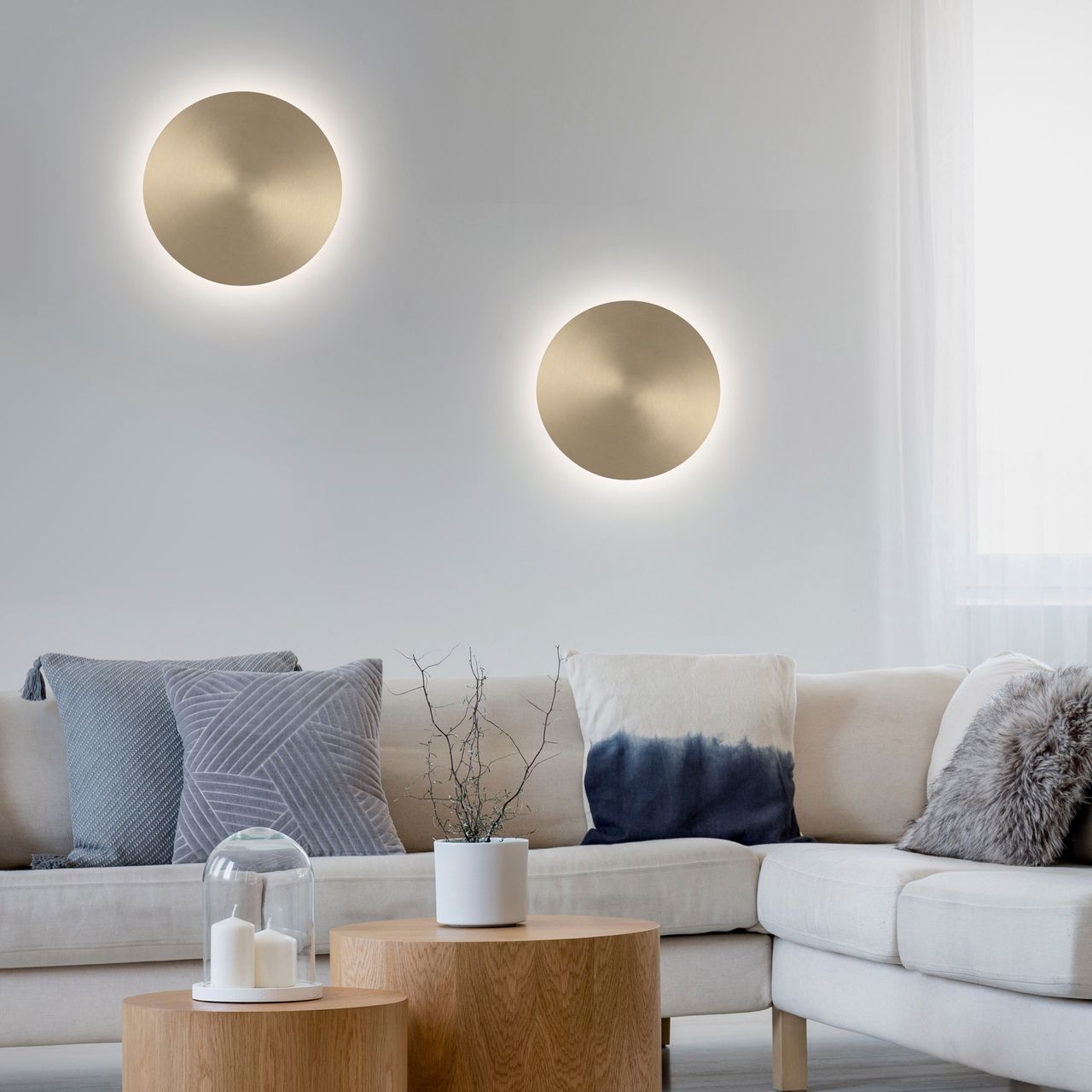 Paul Neuhaus LED Wandleuchte AKKU PUNTUA, Akkubetrieb, Klettverschluss, messing matt