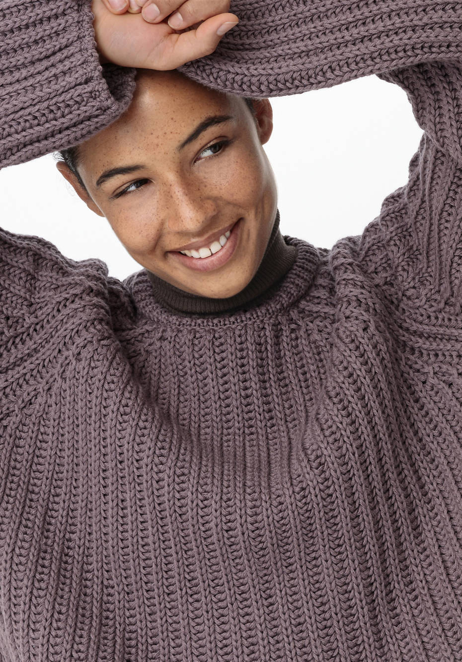 Raglan-Pullover aus Bio-Baumwolle und Bio-Merinowolle